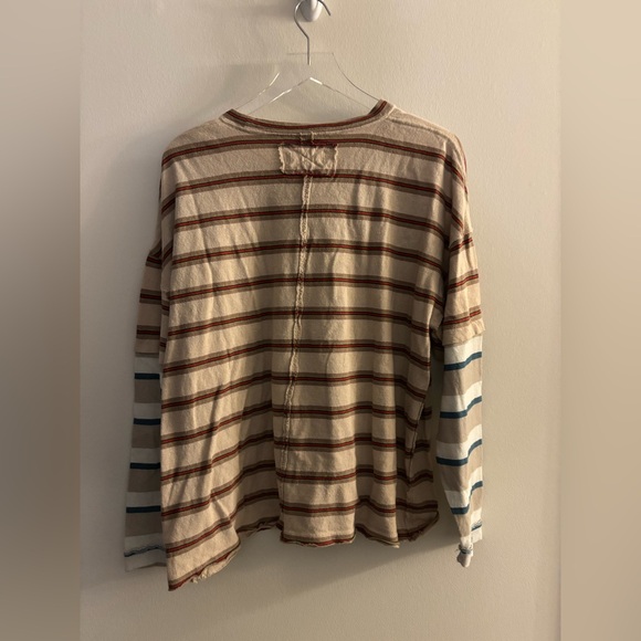 Free People Nina Stripe Long Sleeve Tee Size Medium - Picture 4 of 5
